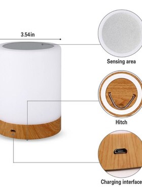 LED Bedsidge Lamp Dimmable Atmosphere Table Lamp with RGB Co