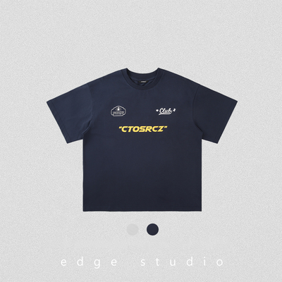 edge studio 边缘工作室 字母圆领短袖美式休闲百搭T恤夏季男装潮