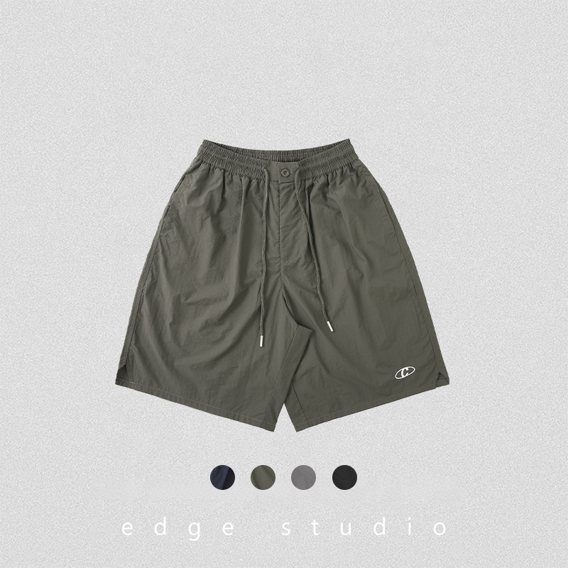 edge studio 边缘工作室 松紧腰宽松简约运动速干五分裤短裤男裤