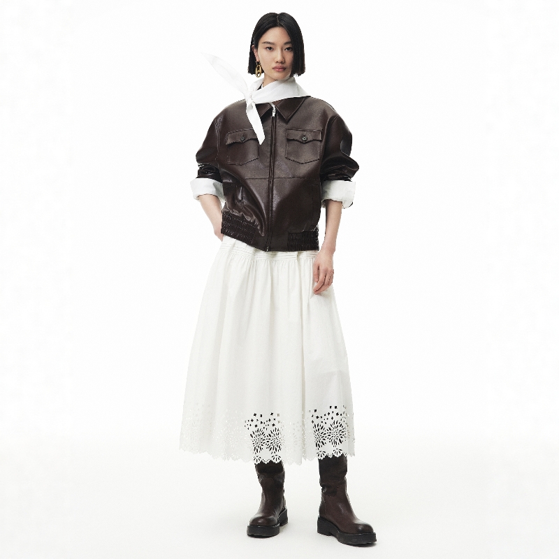 Annenono环保蛋白皮廓形夹克