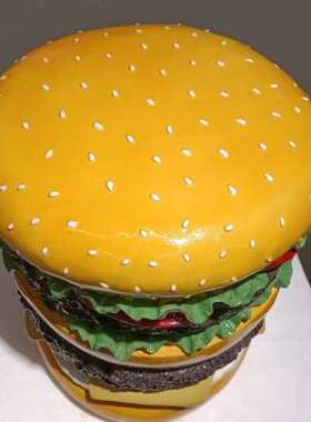 新品汉堡凳子创意个性换鞋凳穿鞋C凳汉堡包模型装饰品摆件道具汉