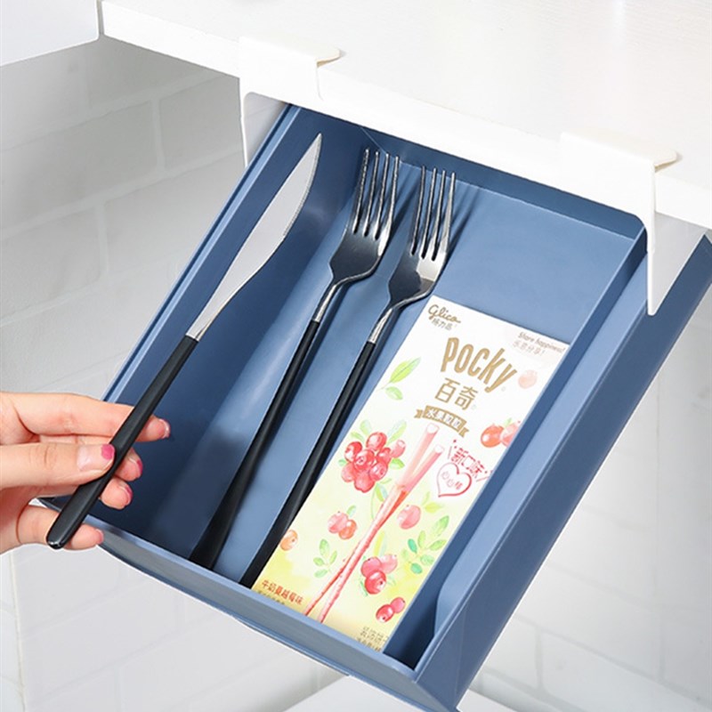 极速整体橱柜f悬挂篮免打孔壁挂抽屉收纳盒盒桌柜子整理置物架嵌