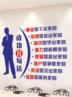 新品企业办公室励志m墙贴纸公司勉励员工励志标语墙壁成功8句话贴