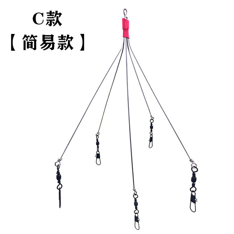 新品阿拉巴马钓组仿生鱼群挂5只饵路亚群攻钓组T饵带亮片路亚海钓