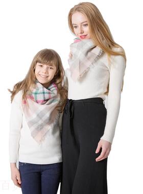 极速Autumn and wimnter new parent-child grid scarf scarf sca