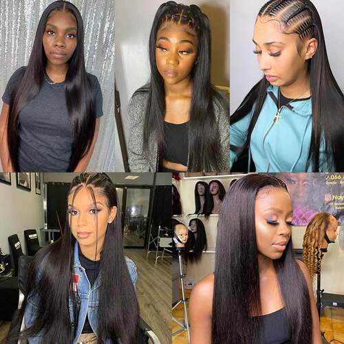 新品34a Inch Straight Lace Front Wig 13X4 HD Transparent Lac