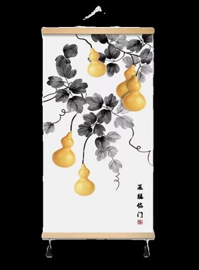 极速中式聚财九鱼图挂画荷v花禅意墙画玄关锦鲤装饰画茶室走廊过