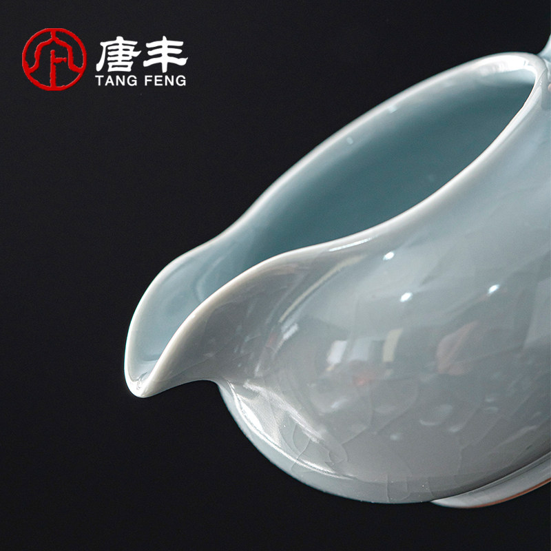 新品汝瓷公d道杯家用大容量装茶器带把功夫茶海开片可养贪心杯简
