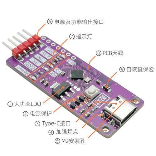 新品STM32调试j低功耗蓝牙USB转串口下载器模块BLE百米传输CH9143