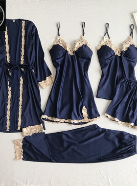 新品Pijamas Mujer Summer Sexy FivCe-Piece Sling WomenS Home