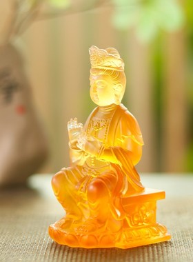 极速古法琉璃弥勒菩萨居s家客厅桌面装饰摆放供奉工艺中式礼品长