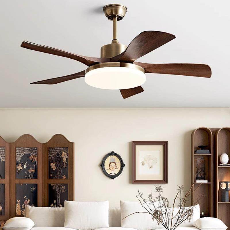 中古ABS风扇灯2025新款复古吊扇灯客厅餐厅胡桃木色带灯风扇吊灯,家装灯饰光源,风扇灯,淘宝优惠券,粉丝福利购,淘宝优惠卷