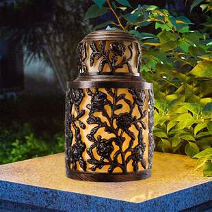 户外压花压铸柱头灯围墙灯栏栅灯小区公园石柱灯仿云石花园灯