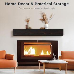 壁炉地幔架手工制作空心浮动壁炉壁炉壁炉壁炉架带纹理表面木质壁