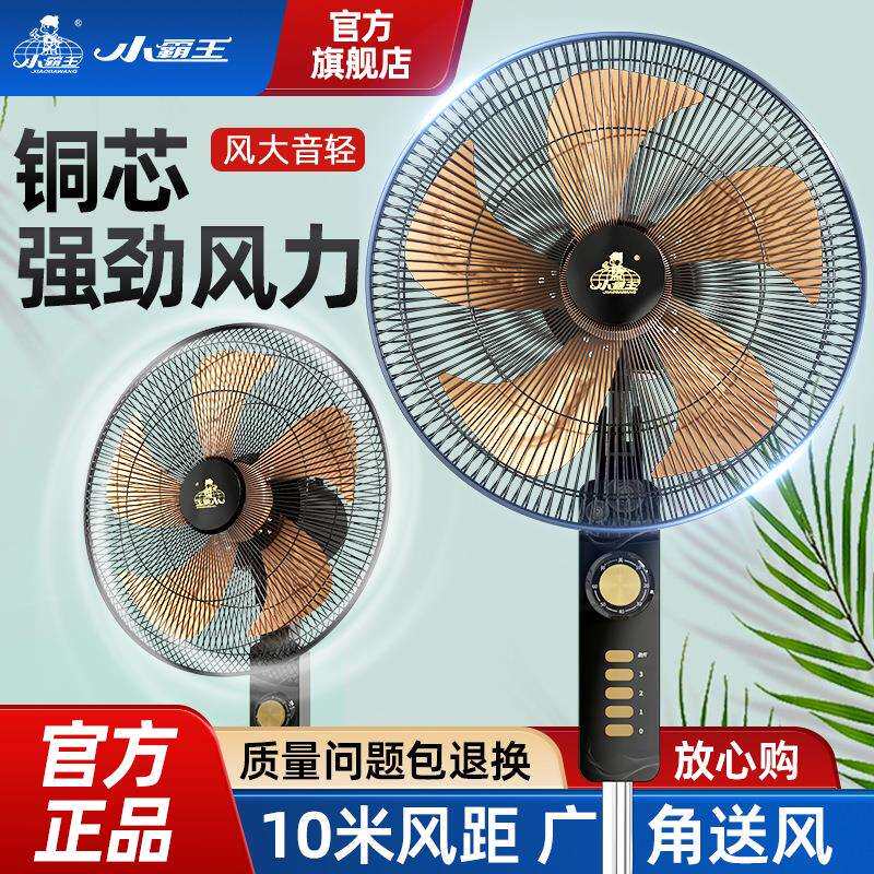 小霸王电风扇家用落地扇铜芯电机电扇宿舍摇头遥控声控落地扇