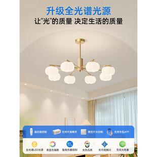 创意奶油风客厅吊灯大厅主灯超亮护眼南瓜棉花灯新款柿子餐厅灯具