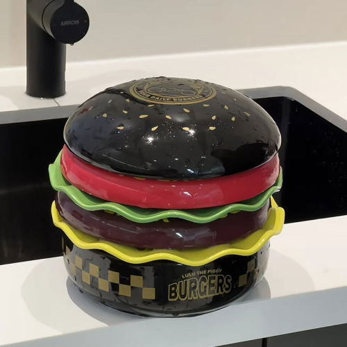 lulu猪汉堡吐骨碟陶瓷餐具套装