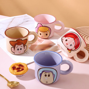 玩具总动员马克杯陶瓷早餐杯高颜值巴斯光年水杯少儿喝水杯家用