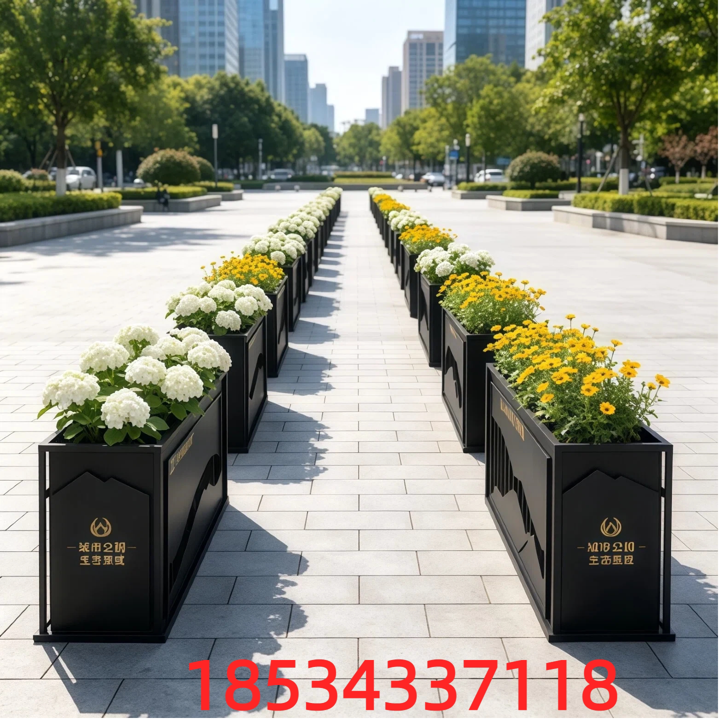 铁艺花箱隔断定制铁艺花箱不锈钢小区种植街道市政组合花槽花架