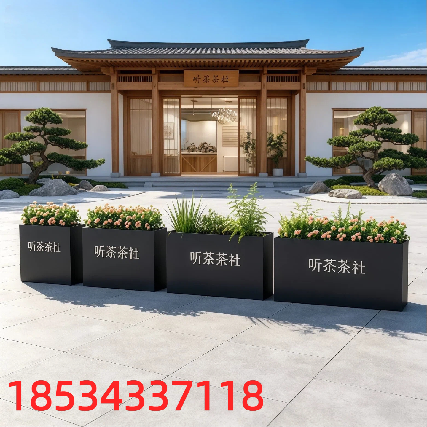 铁艺花箱花坛物业花箱组合花箱售楼景观外摆围栏花架定制花槽绿化
