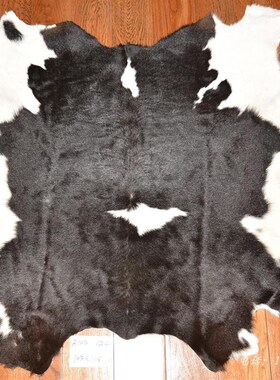 真皮毛一体整张奶牛皮地毯小牛皮A103胎牛皮P真皮地垫门垫台布桌