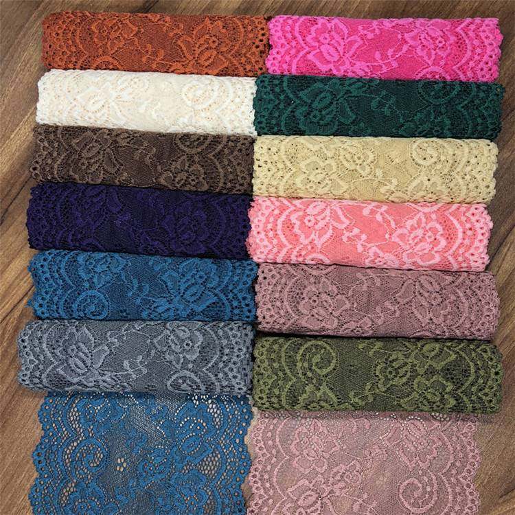极速1Meter Elastic Flower Pattern Lace RibboPn 15CM Wide DIY