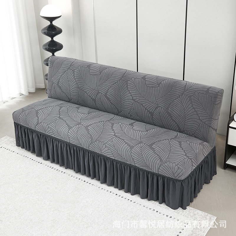 沙发床折叠两用套罩无扶手全包2024新款提花绒沙发四季通用保护套