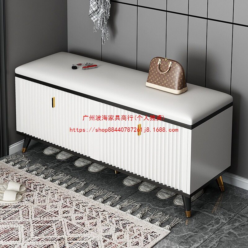 换鞋凳鞋柜一体入户门口可坐式轻奢软包坐凳门口家用收纳穿鞋凳
