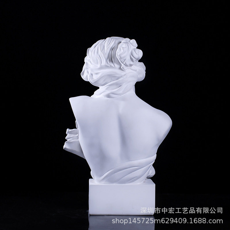 琴女雕塑石膏头像装饰摆件创意ins韩风时尚可爱桌面摆件绘画素材
