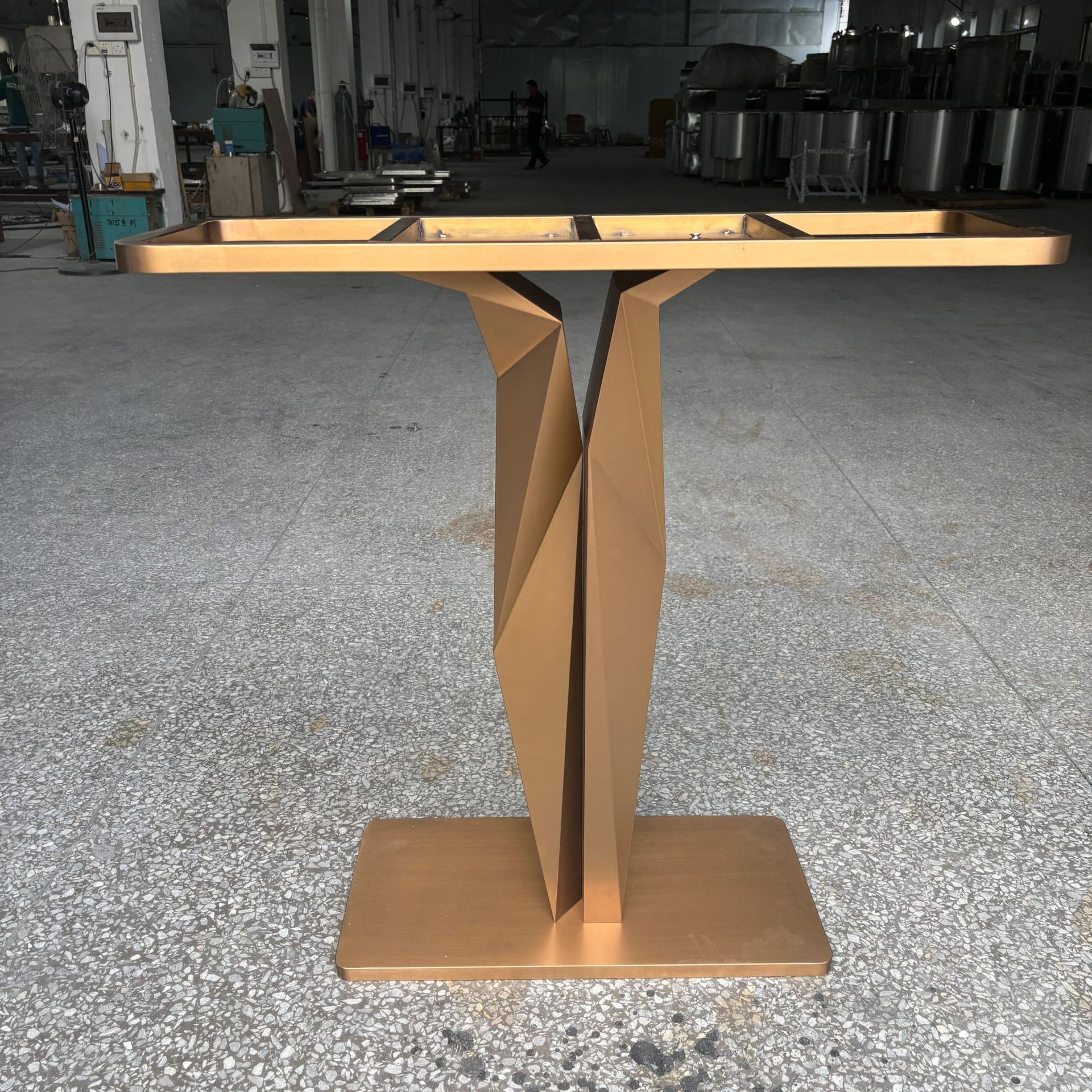入户正对门厅轻奢玄关柜天然大理石别墅客厅简约现代玄关桌端景