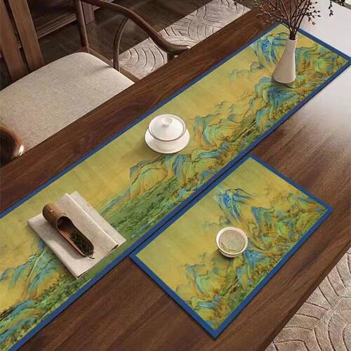 吸水速易干茶台垫茶杯垫新中式长条茶几桌布茶桌隔热垫厨房沥水垫