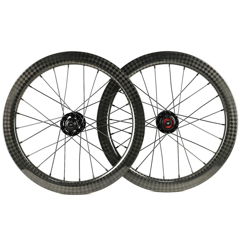 极速406小轮车碳纤维轮组38框高12K公路山地套件BMX自V行车451开