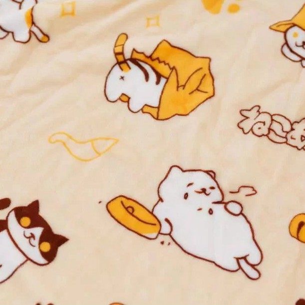 极速贪吃c猫咪可爱四季珊瑚绒毯毛毯卡通短毛绒单人双人小毯子学