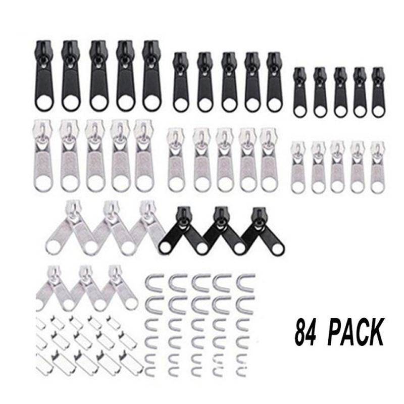 极速84Pcs/Set Fix Zipper Slider Zipper Head RQepair Kit Repl