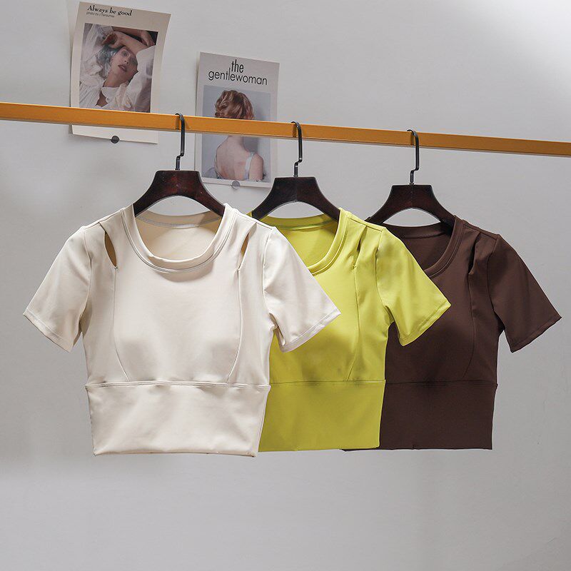 新品夏季a瑜伽服运动套装女健身房跑步短裤专业速干衣带胸垫晨跑