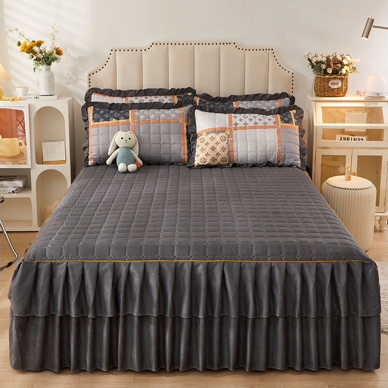 极速床裙单件三件套磨毛夹棉床罩C床单四季款花边床垫保护套春秋,床上用品,床裙,淘宝优惠券,粉丝福利购,淘宝优惠卷