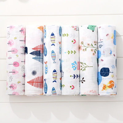 极速120cm*110cm Swaddlre Blanket Baby Blanket Bamboo Muslin