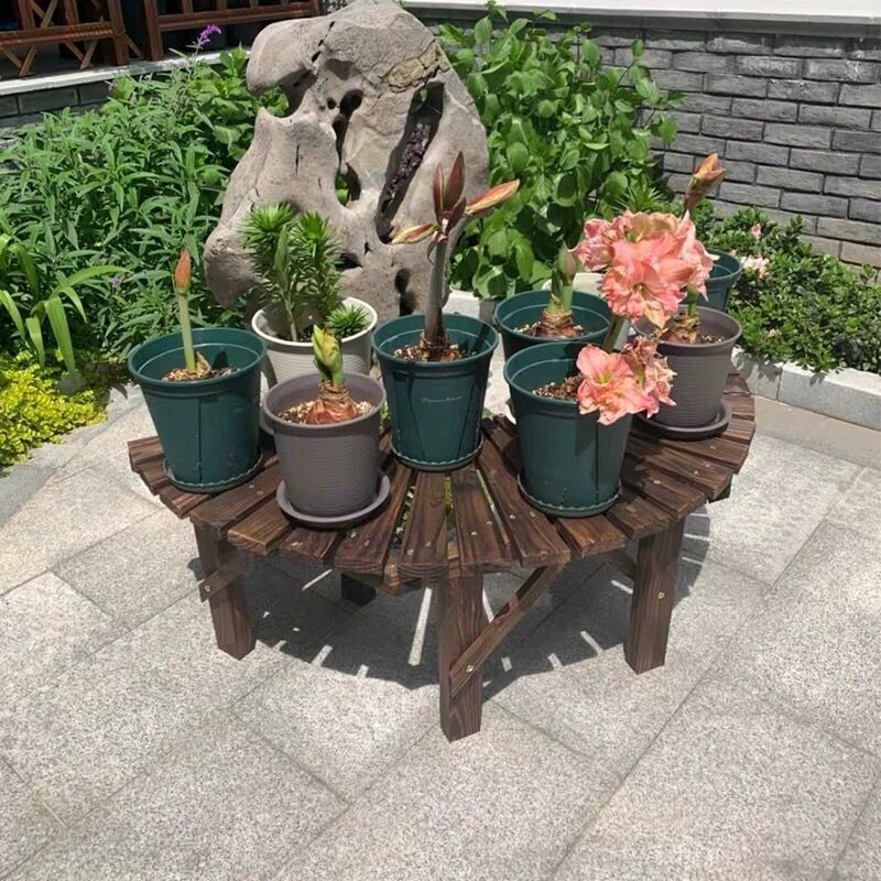 极速碳化防腐木花架子室外v实木质落地花架户外多O层阳台客厅多肉