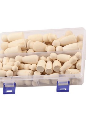极速55pack Blajnk Wood Peg Doll Tiny Wooden People DIY Paint