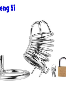 极速Malbe Steel Black Chastity Device Belt Bird Metal Cage C