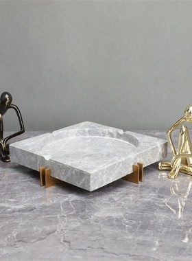 极速新中式大f理石金属烟灰缸样板房蚂蚁人卧室书房餐厅桌面饰品