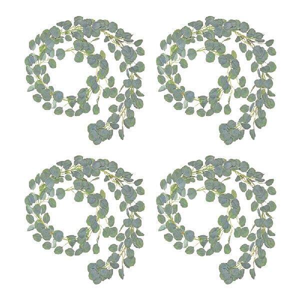 极速4Pcs Artificial Plants Eucalyptus Vines GrQeen Eucalyptu