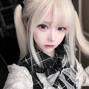 极速程铭假发女奶金色甜美空气刘海Lolita长发长直V发仿真自然全