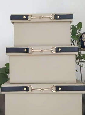 极速软装橙色收纳盒玄关样板房z衣帽间家居装饰摆件样板间收纳箱