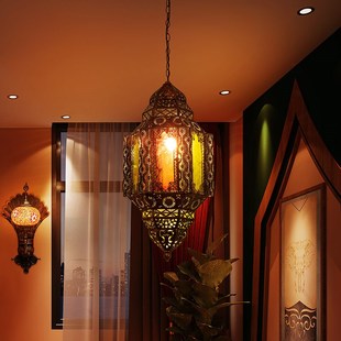 饰灯 餐厅酒吧咖啡厅复古氛围装 极速东南亚风格 铁艺镂空吊t灯泰式