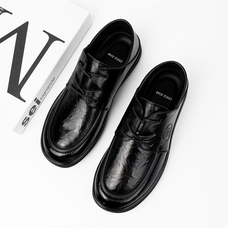 新品2026新款鞋子夏季透v气男士英伦圆头商务正装软底薄款休闲系