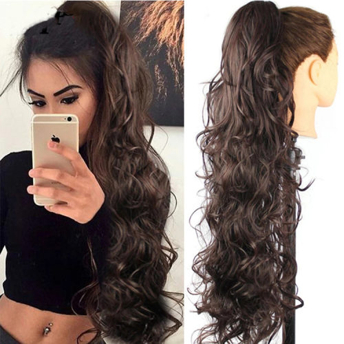 Wig Women Inch Claw Clip In Long Hair Big Wave Ponytail Exte