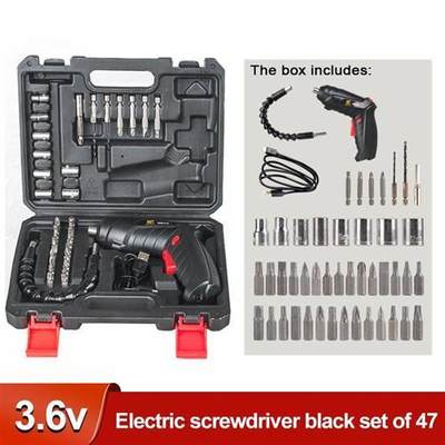 Cordless Electric Drill Screwdriver Set Repair Tool 47pcs