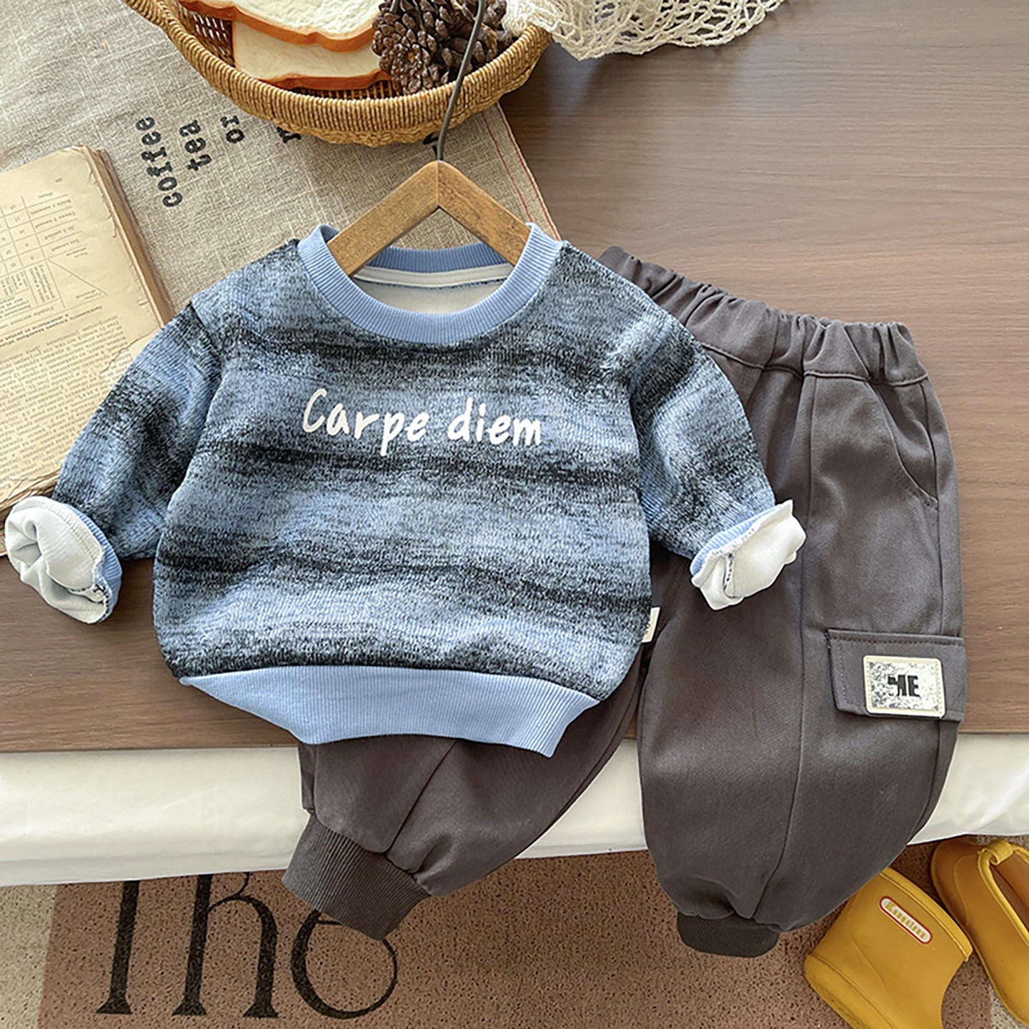 韩版男童春秋卫衣套装宝宝1到6岁休闲圆领长袖上衣裤子两件套洋气