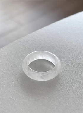 天然白水晶戒指 高冰白月光百搭气质高级感指环叠戴手饰